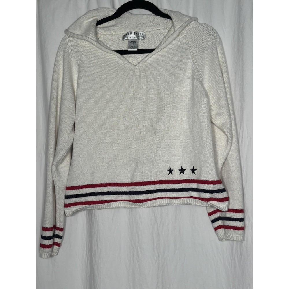 NORTON STUDIO Sweater, Size M Womens, Patriotic, Pullover NN30